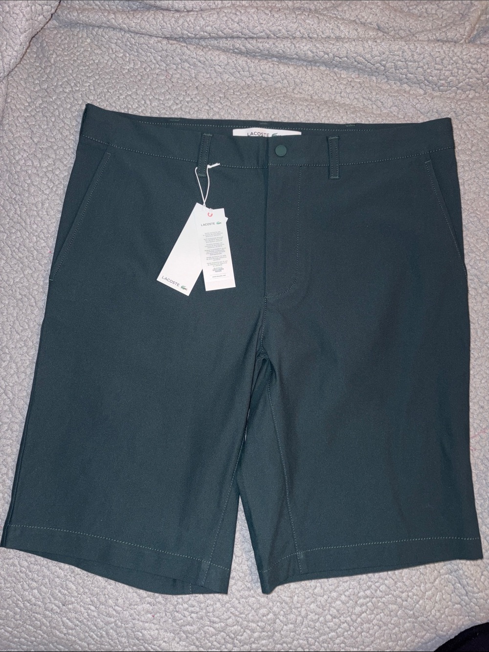 Lacoste Men's Deep Teal Flat-Front Shorts